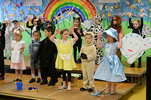 Photo of children performing a play. Link to Life Stage Gift Planner Under Age 45 Situations.